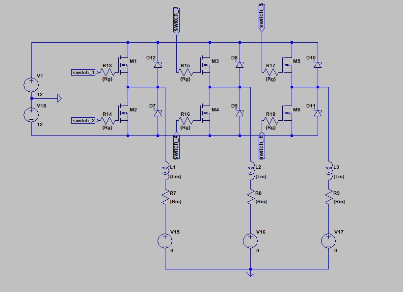 ltspice 3Phase Inverter simulation Electrical Engineering Stack