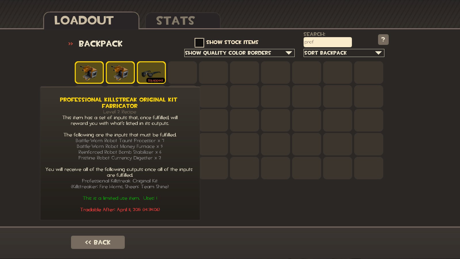 team fortress 2 If I fabricate a killstreak item that is not