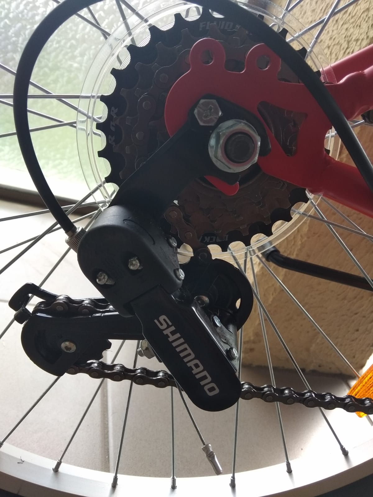 gears Rear derailleur hitting spokes in 4 largest cogs Bicycles