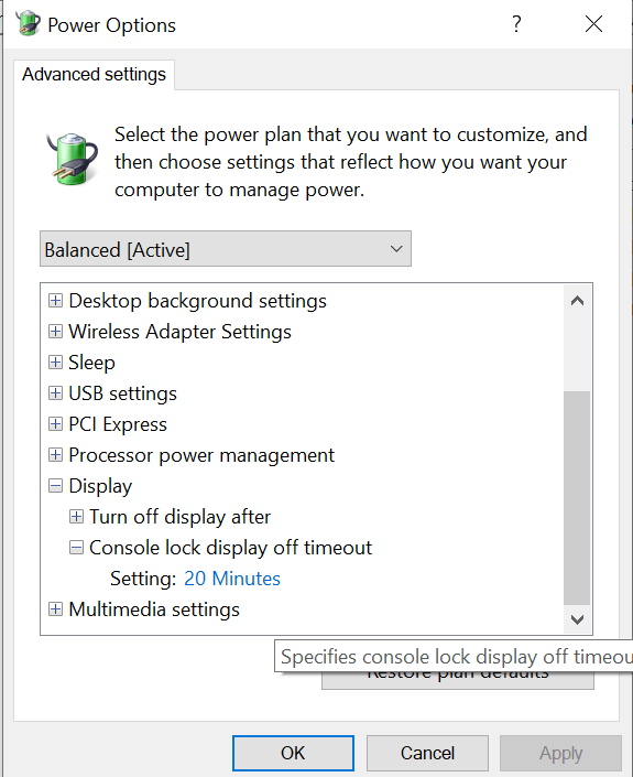 sleep Windows 10 keeps turning displays off 1 minute after I lock the