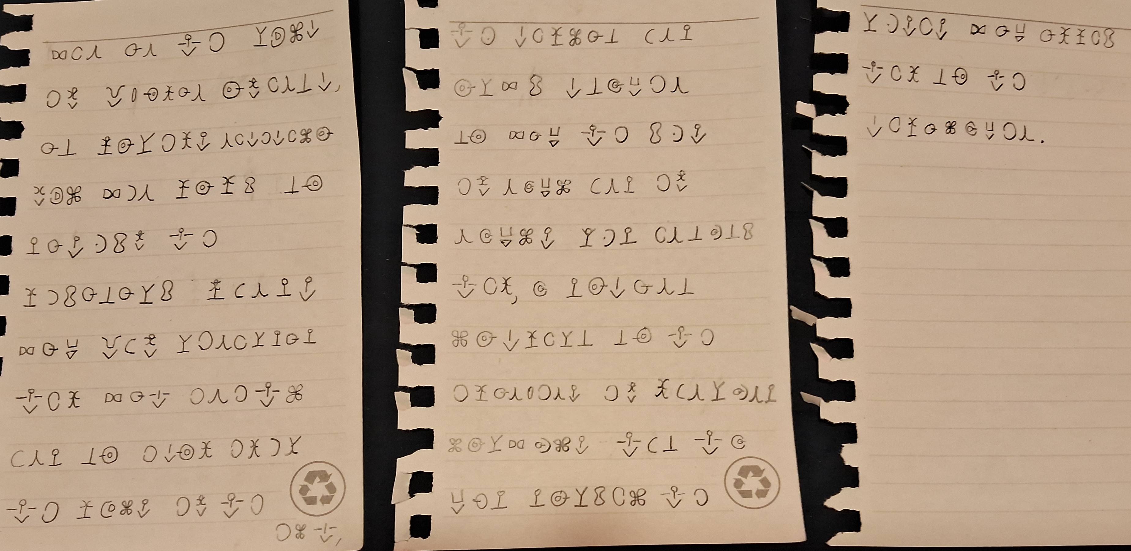 visual Decipher this sentence, written in an original cipher