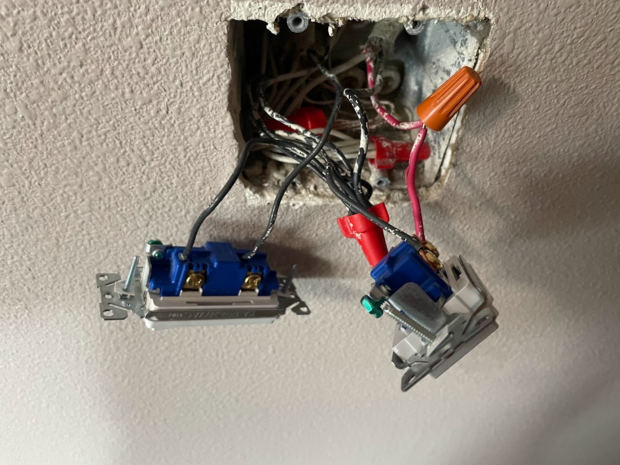 electrical - Installed a new two separate single-pole switches, cannot