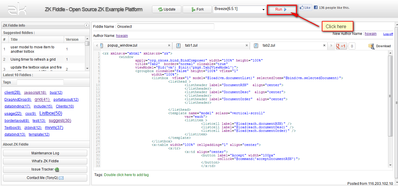 ZK Listbox onselect issue Stack Overflow