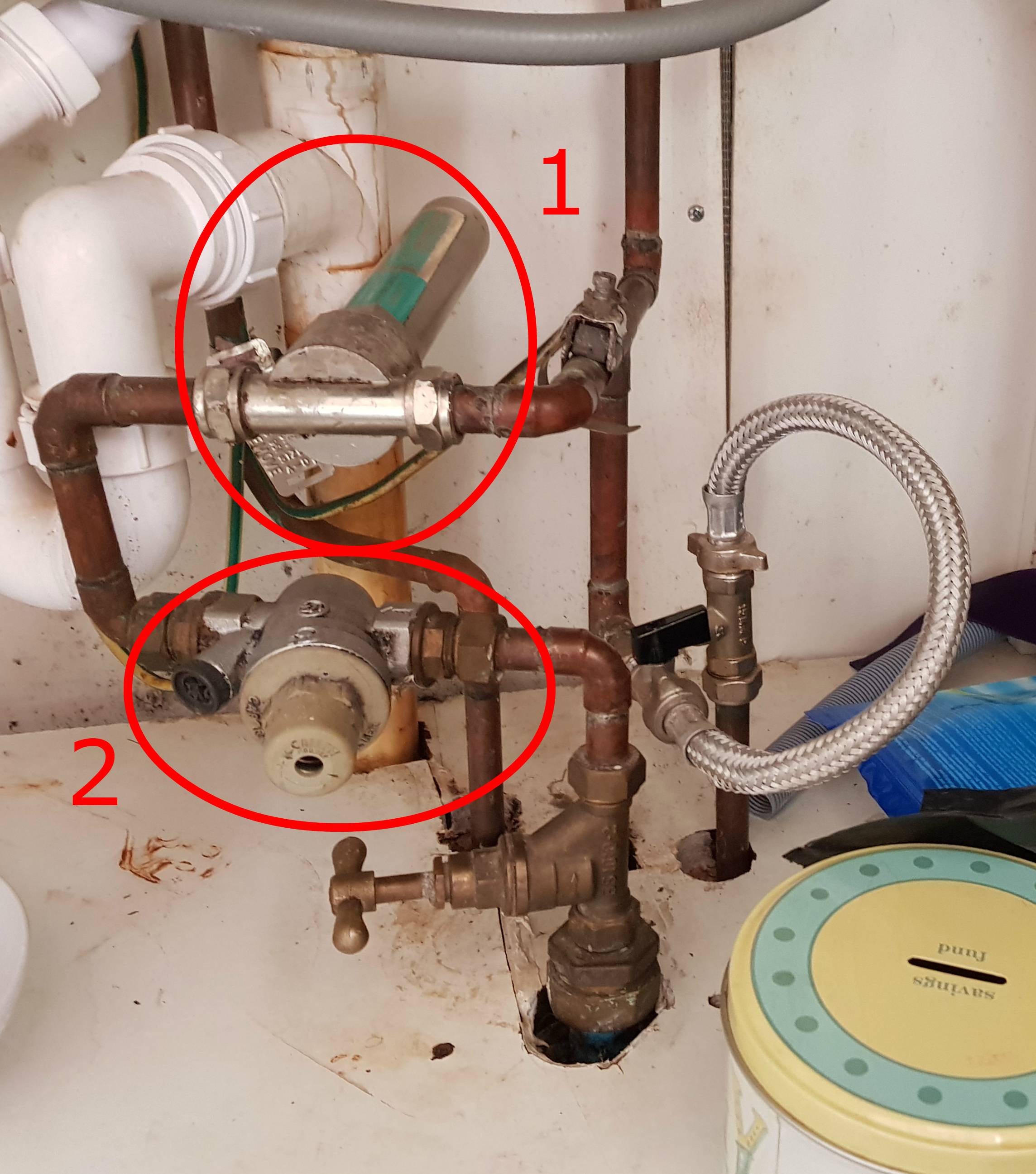 plumbing Help identify these items attached to mains water just after