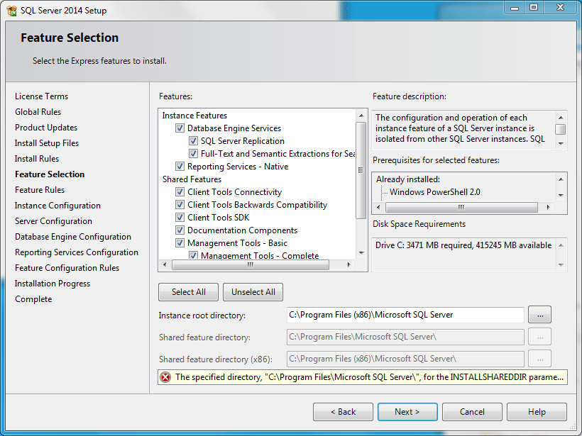 installation C\Program Files\Microsoft SQL Server for