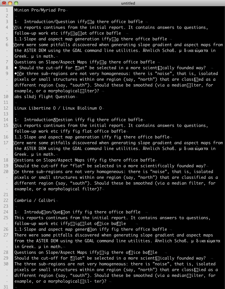 xetex XeLaTeX font choice for separable ligatures in PDF, redux TeX