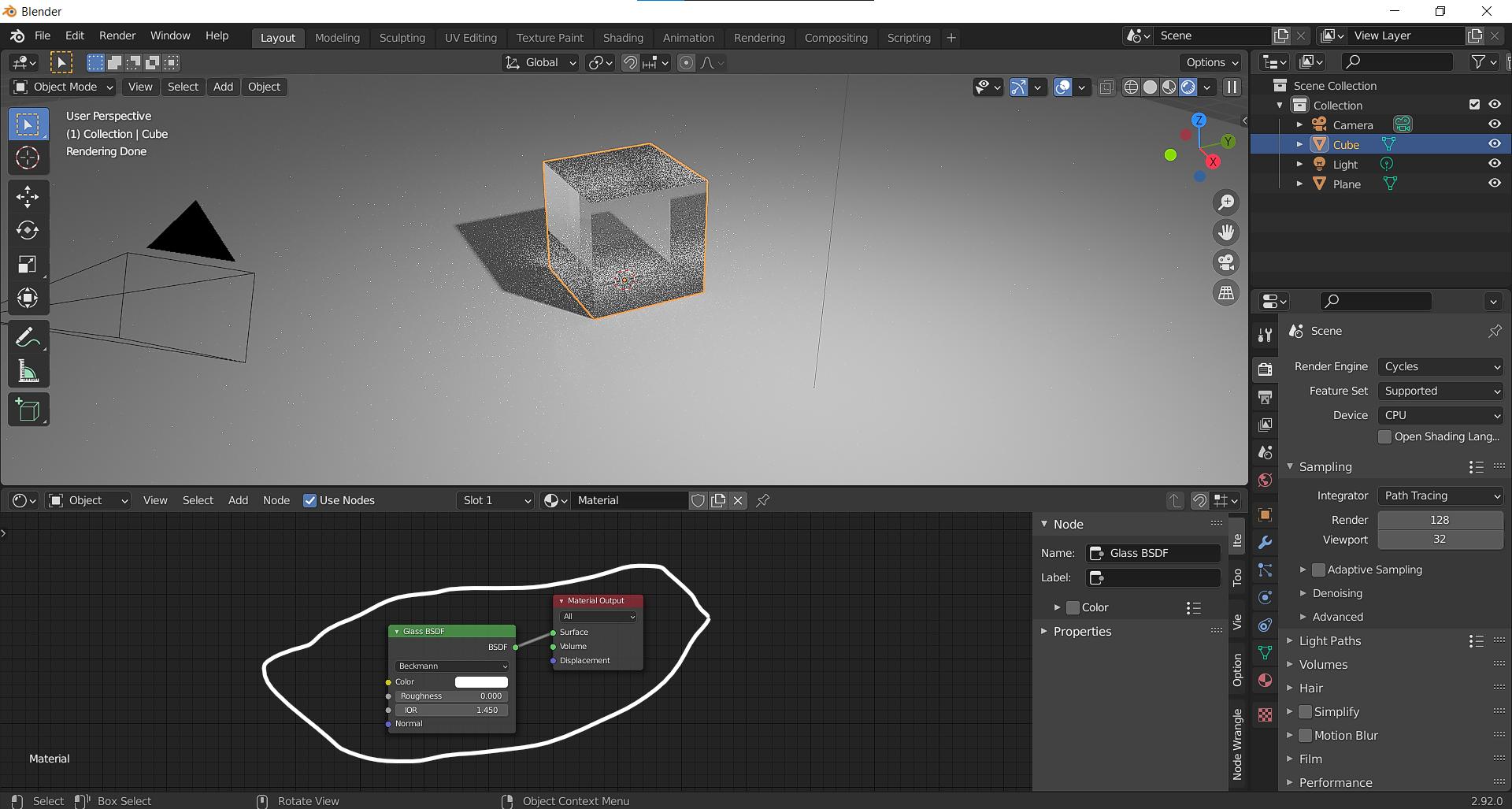 shaders Glass BSDF gets totally grey/white in cycles Blender Stack