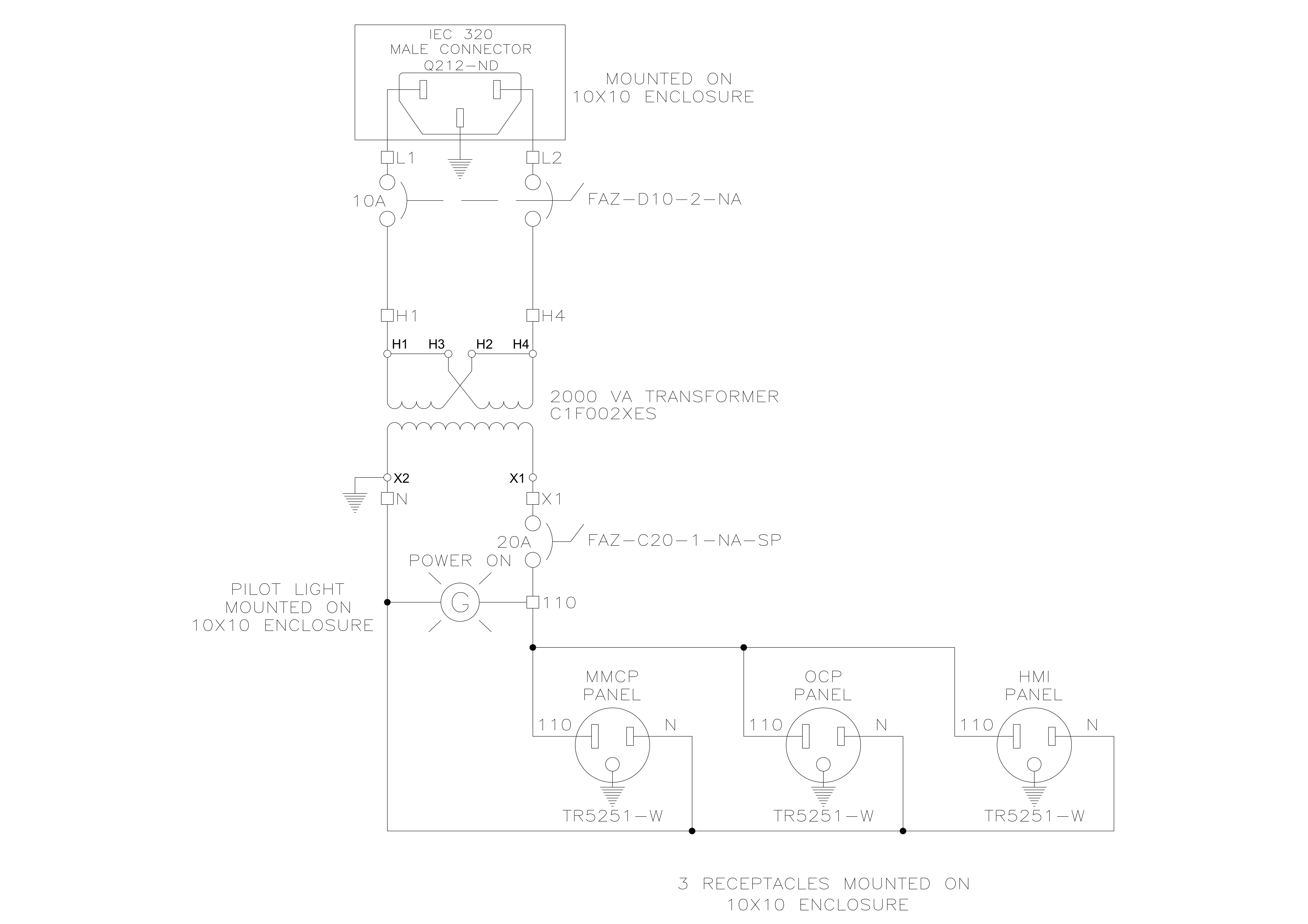 220 VAC Control Transformer "voltage on" indicator light. - Electrical