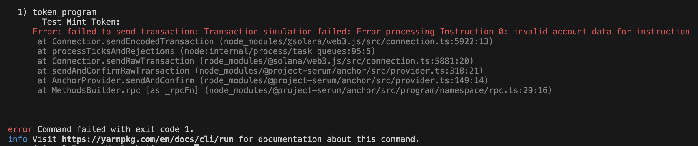 solana program Getting error while minting token to an account