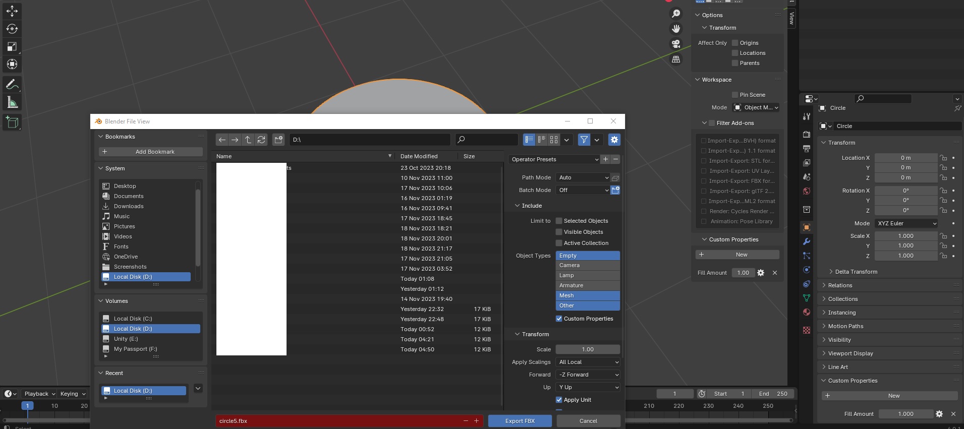 When adding a new property in blender and then export as fbx then when