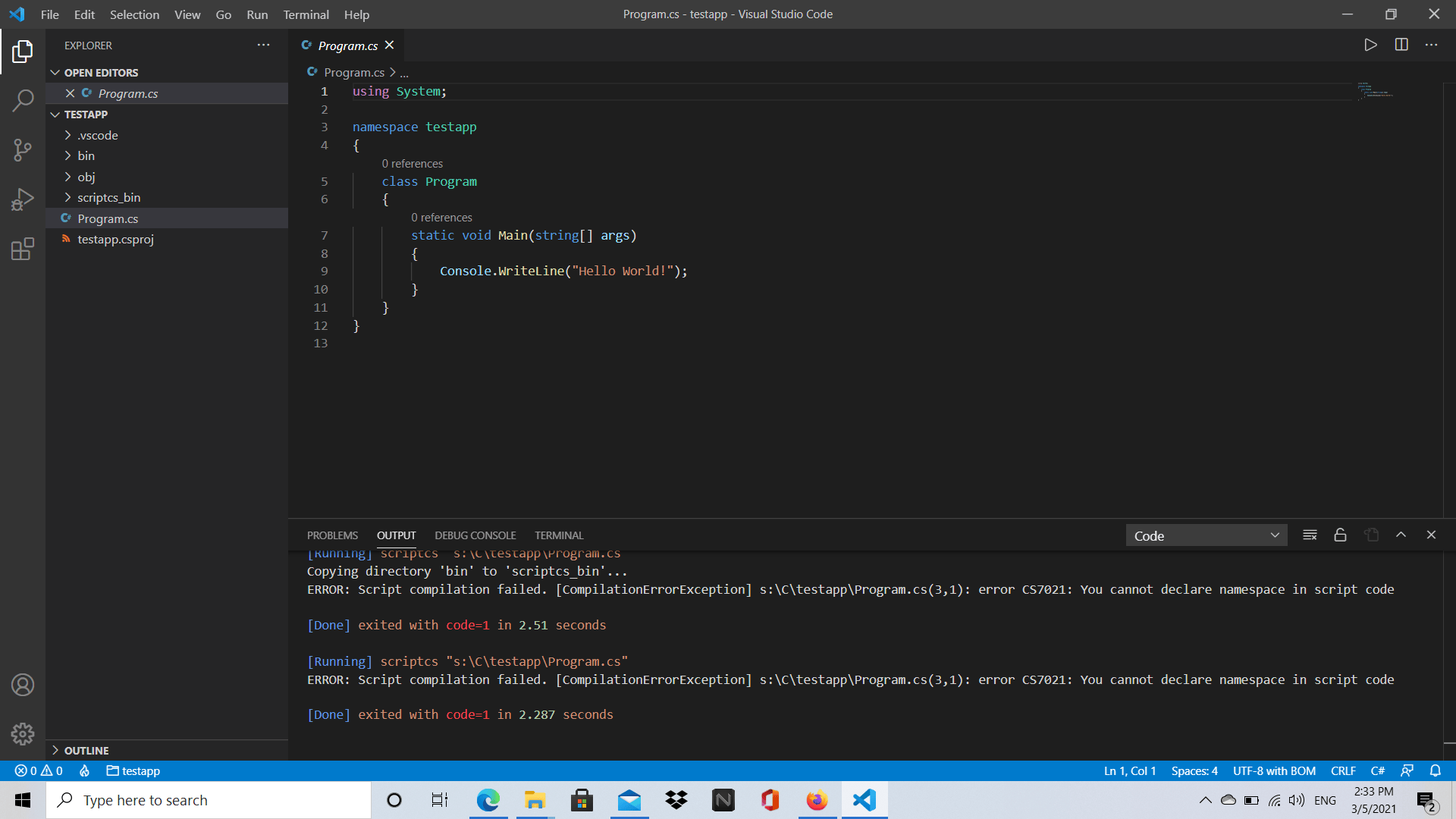 C Sharp Script