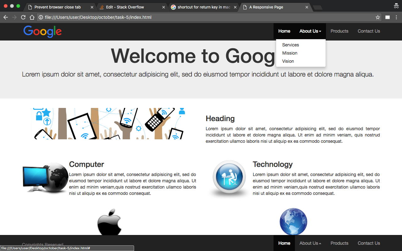 css right side navigation menu in html Stack Overflow