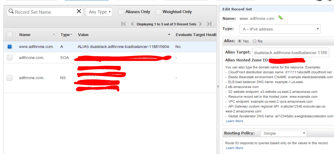 amazon web services AWS ELB Route 53 to my bluehost domain? Server