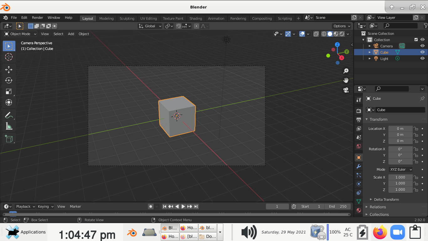 How to switch back to default view after switching to camera view in blender 2.92 Blender