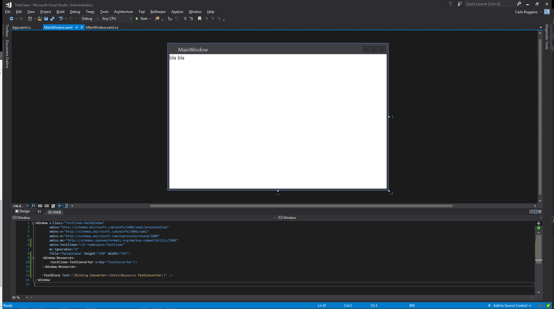 converters WPF; Convert simple string into my TextBlock Text failed