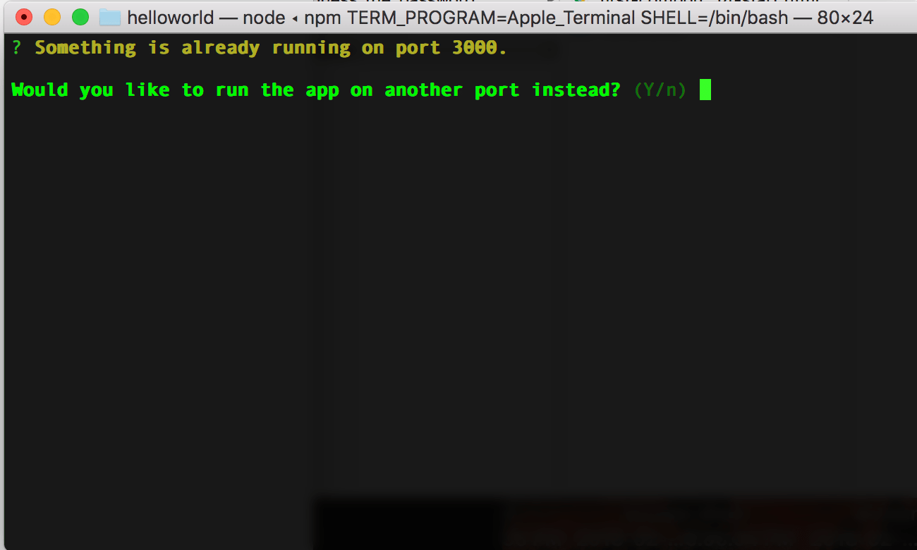 javascript - keep getting “? Something is already running on port
