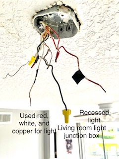 New ceiling fan with light set that is also connected to a recessed