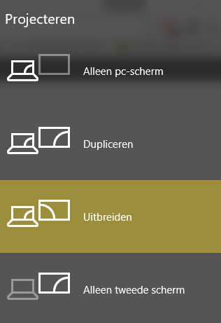 multiple monitors - How to change Windows 10 projector settings