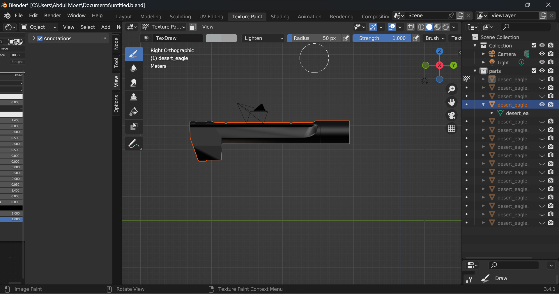 Can't texture paint after seperating model Blender Stack Exchange