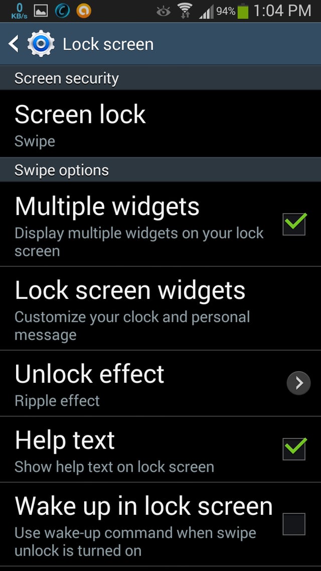 settings - Cannot change lockscreen shortcuts on Samsung Galaxy S 