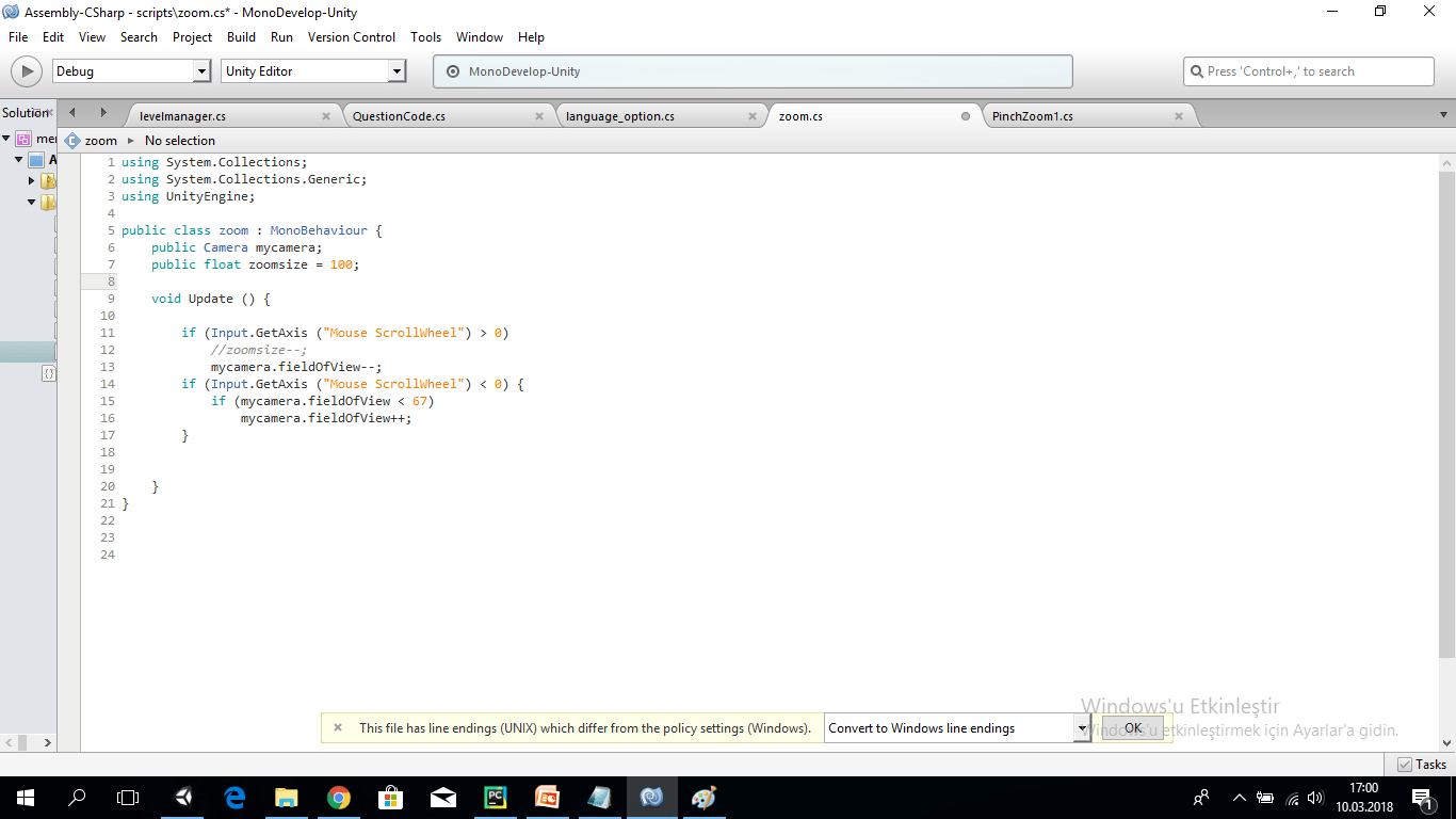 zooming How to zoom an slide the the screen in Unity? Stack Overflow