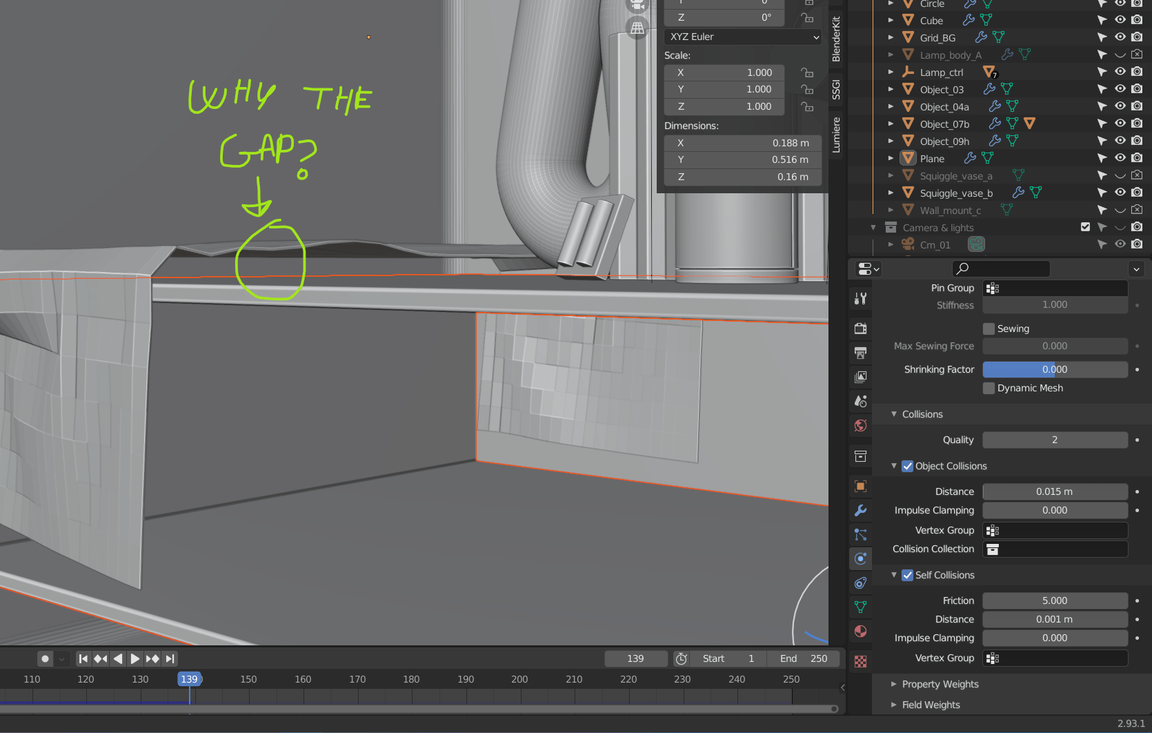 collision Cloth simulation keeps jittering and flying away Blender