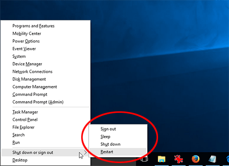Shortcut to shutdown or restart Windows 10 or 11 in less than 