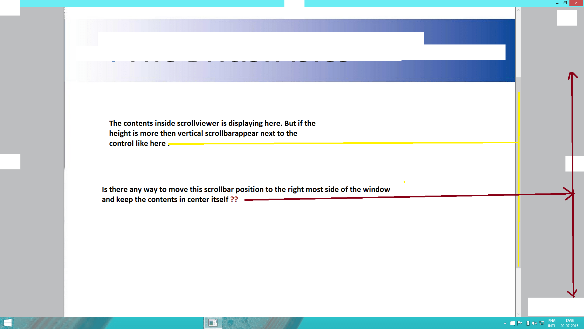 c Show WPF ScrollViewer Vertical scroll bar on right always Stack