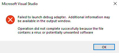 blazor - Visual Studio 2022 - Operation did not complete 