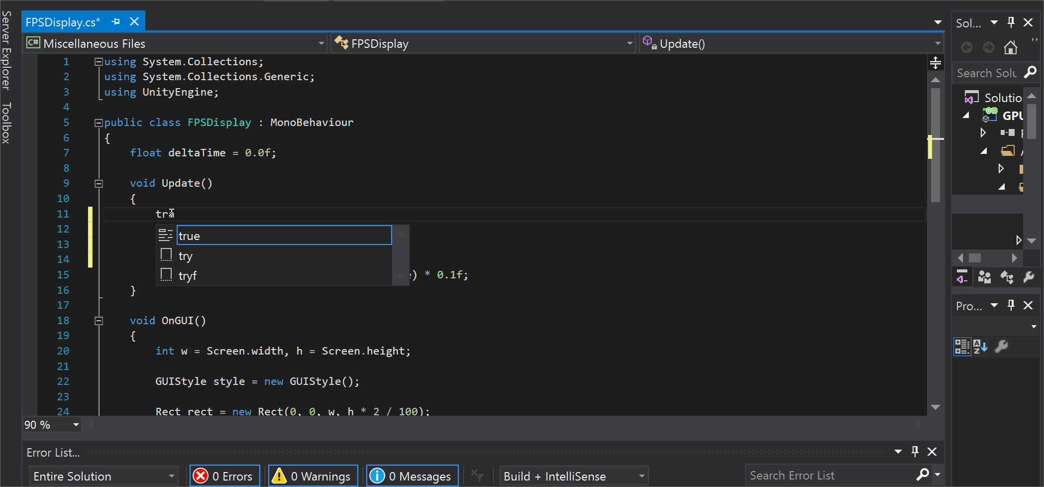 c# - Unity Scripts edited in Visual studio don&rsquo;t provide 