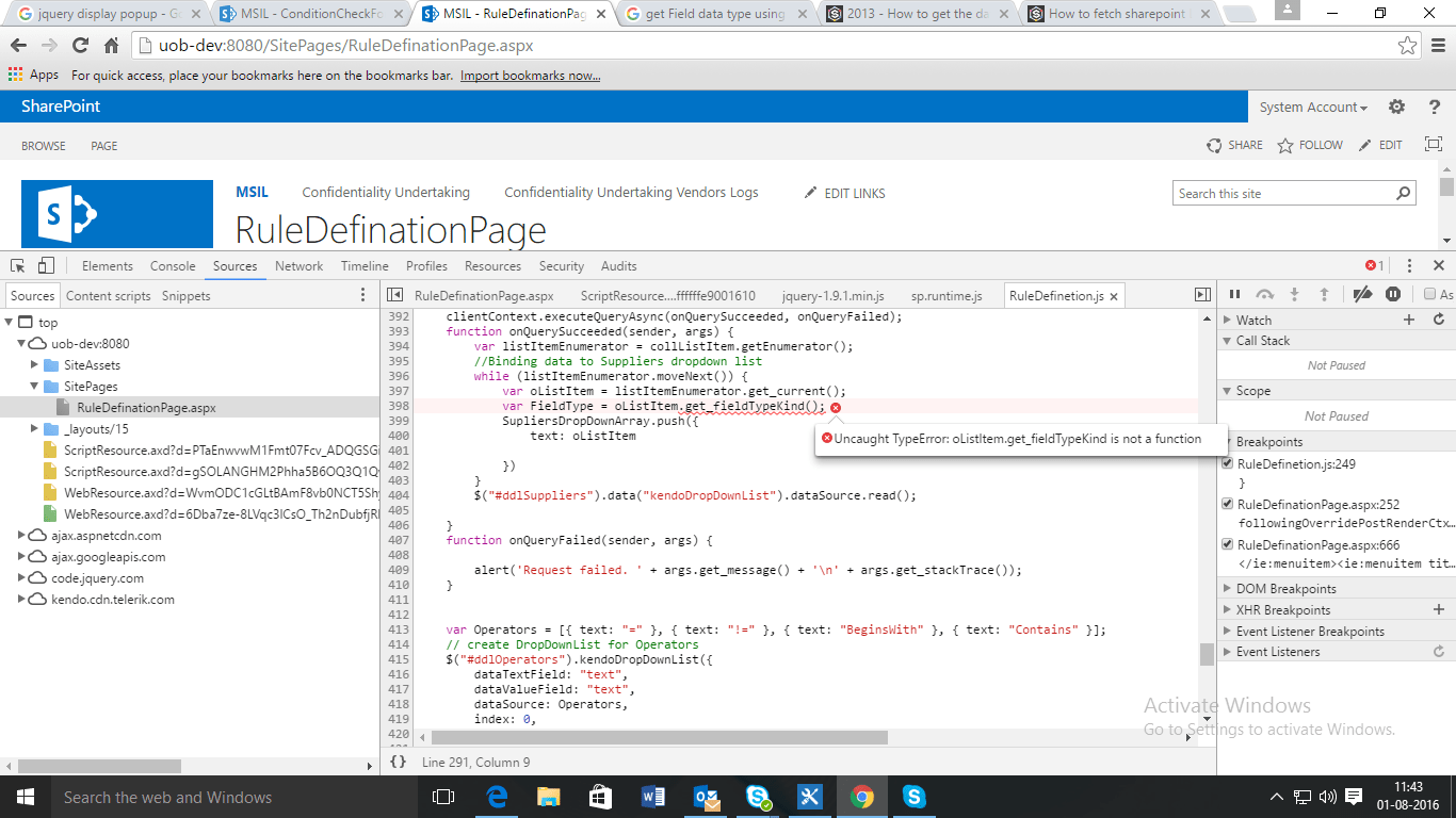 javascript How to fetch sharepoint List field type using JSOM