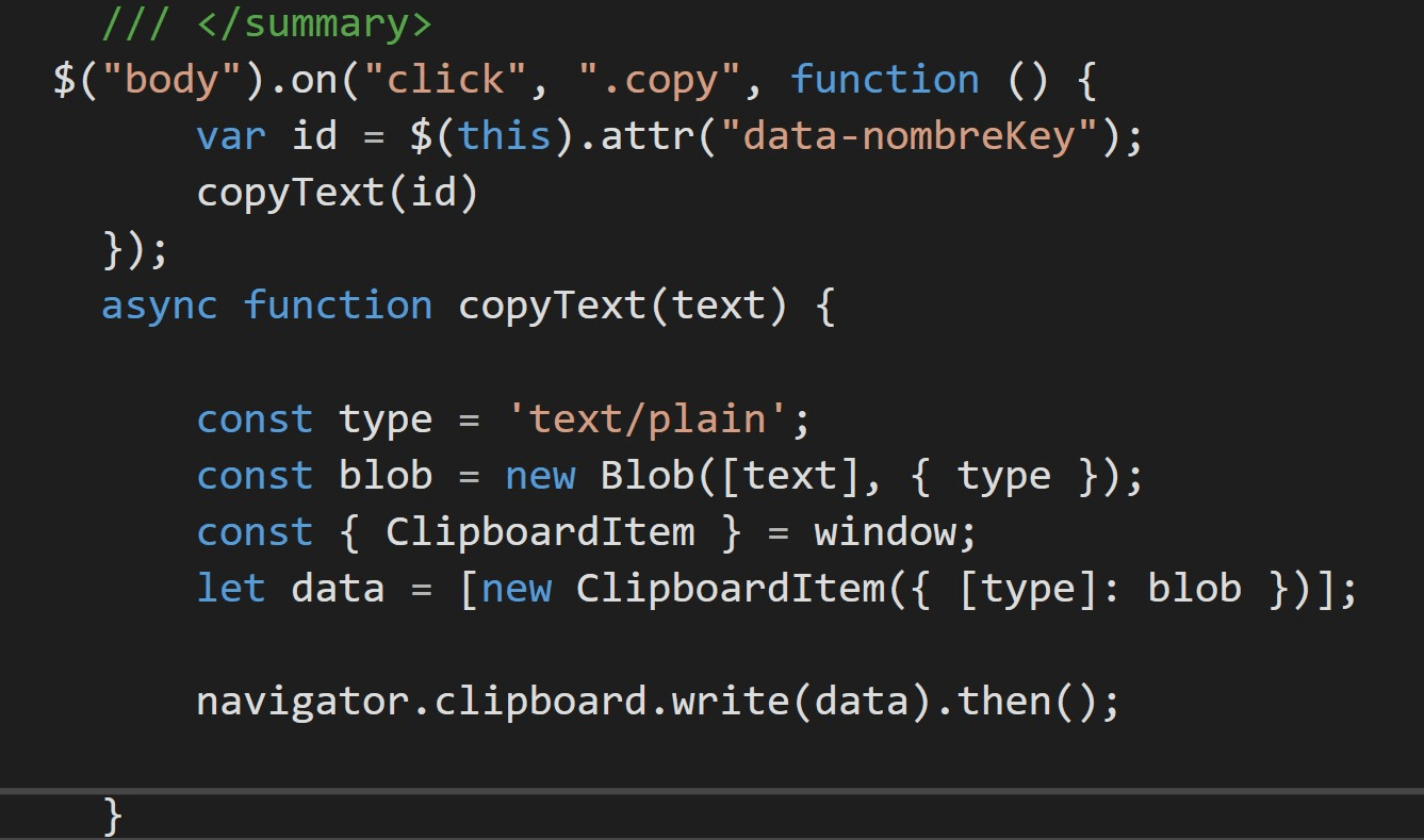 localhost Estoy utilizando clipboard y en mi local funciona bien pero