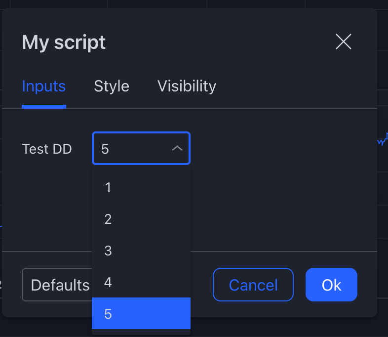 Pine Script - Not Displaying input.int options data, it worked 