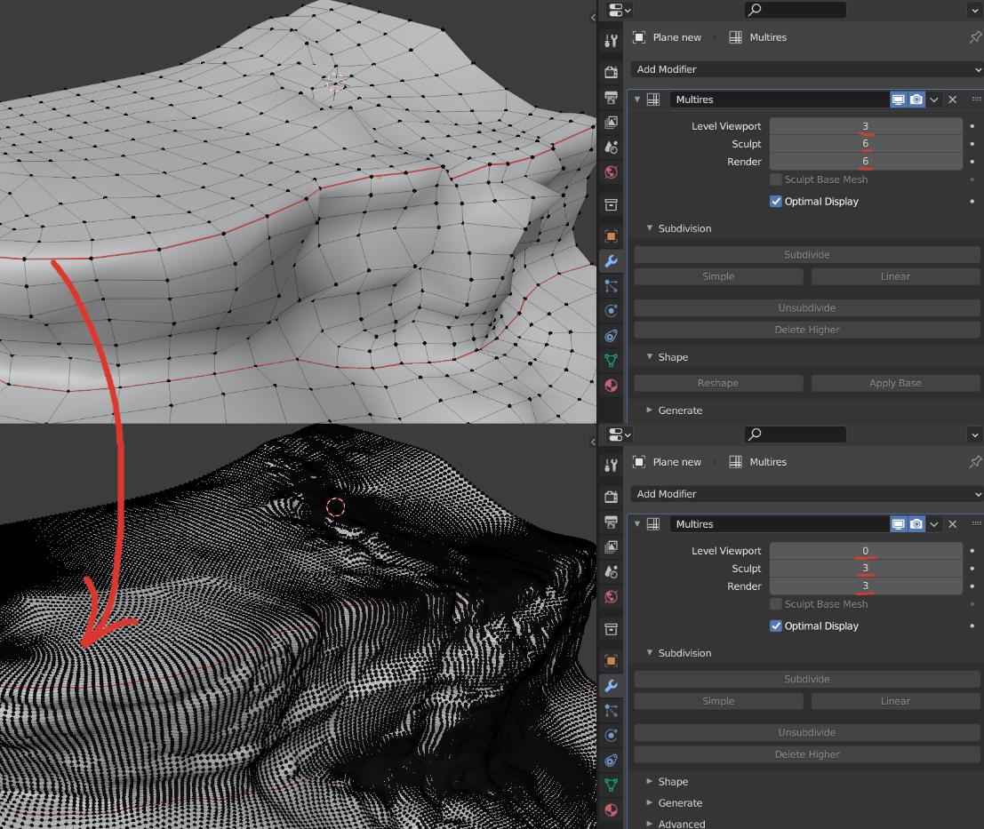 mesh Apply individual Multires levels Blender Stack Exchange