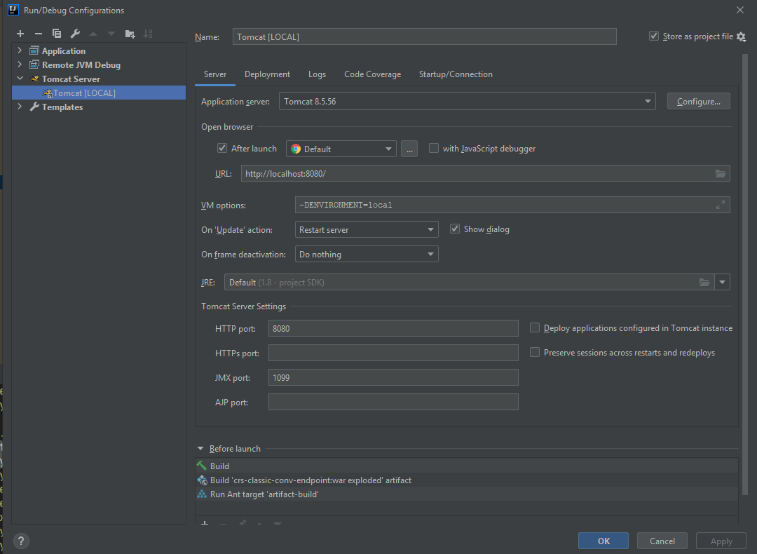 java IntelliJ debug breakpoints not working for Tomcat Run