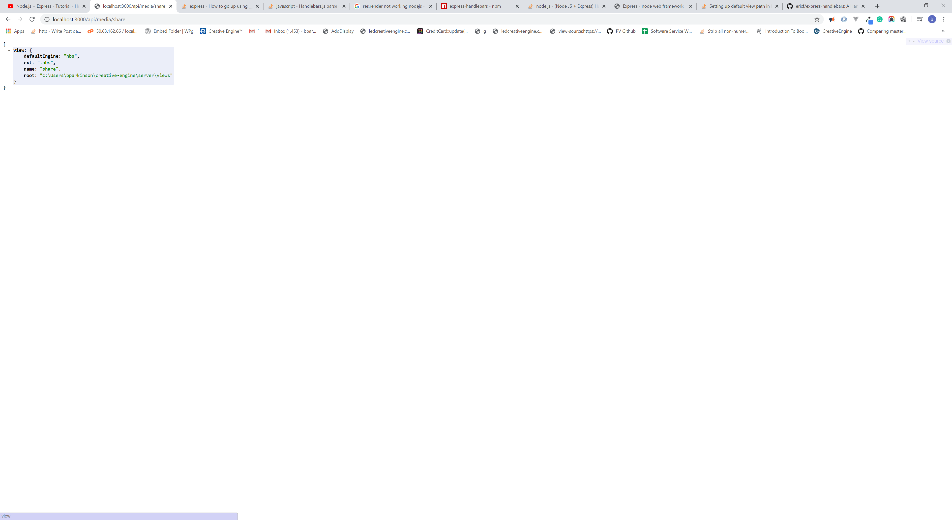 Express handlebars wont render data Stack Overflow
