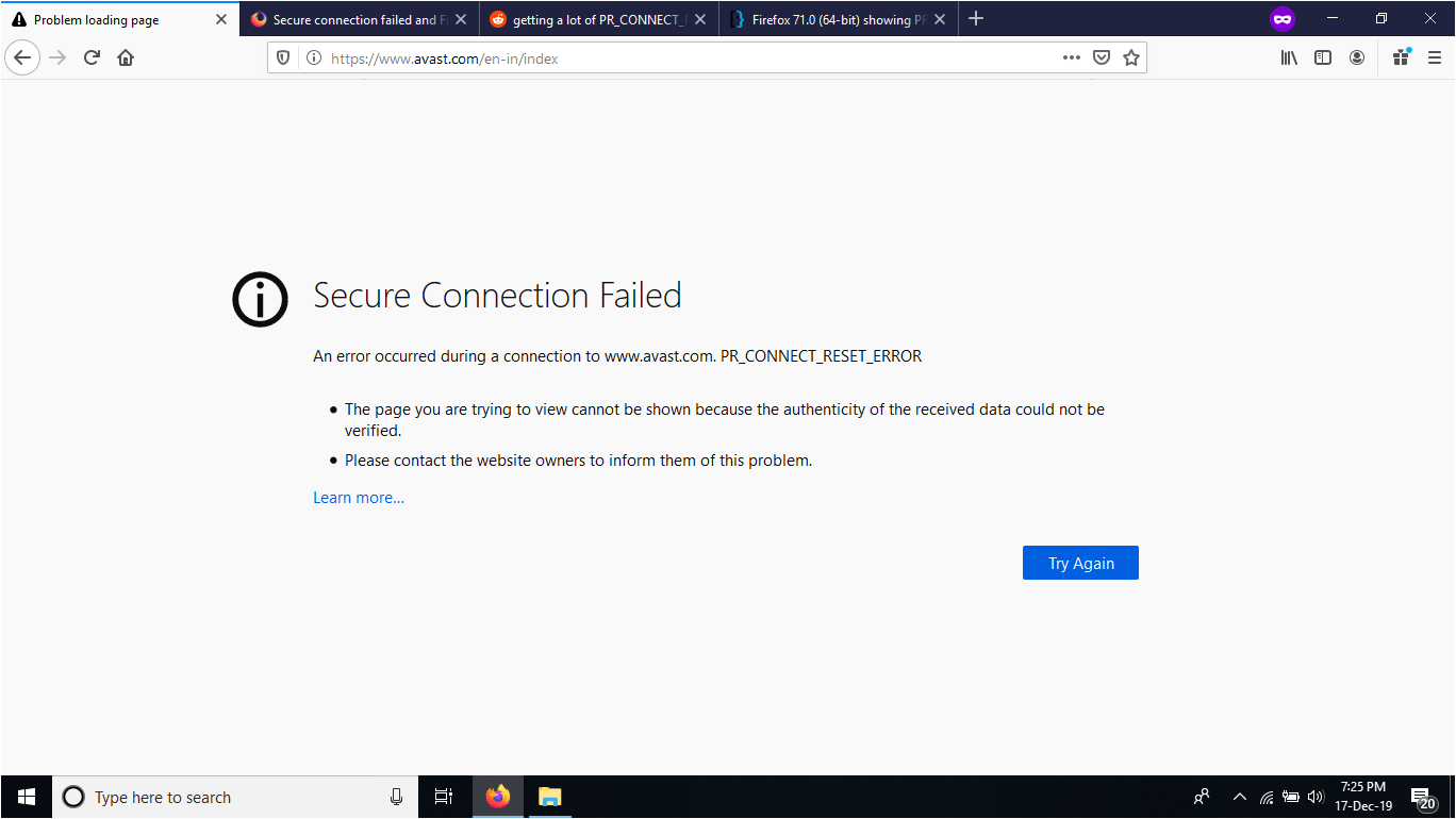Can&rsquo;t access various secure websites (https) through Firefox 71 