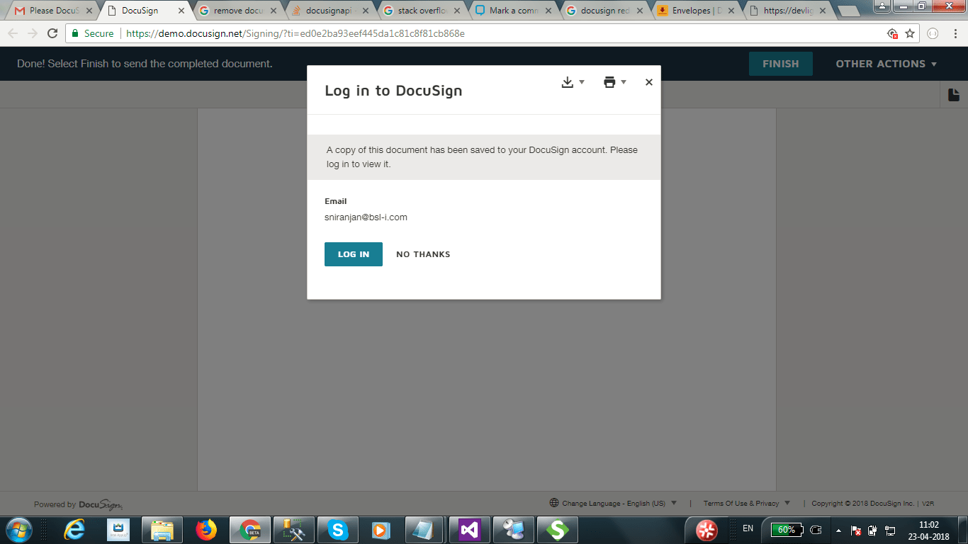 docusignapi How to hide the login window after DocuSign finish click