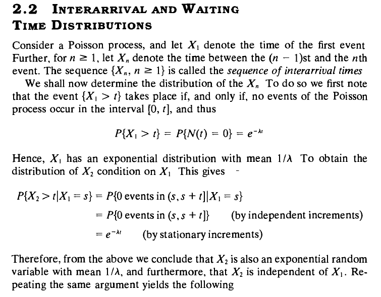 probability How to prove the interarrival distribution of Poisson
