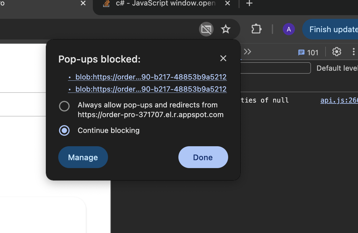 c JavaScript window.open returns null sometimes Stack Overflow