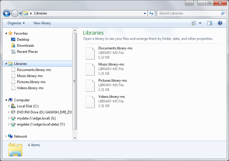 windows 7 - My Libraries shortcuts don’t work - Stack Overflow