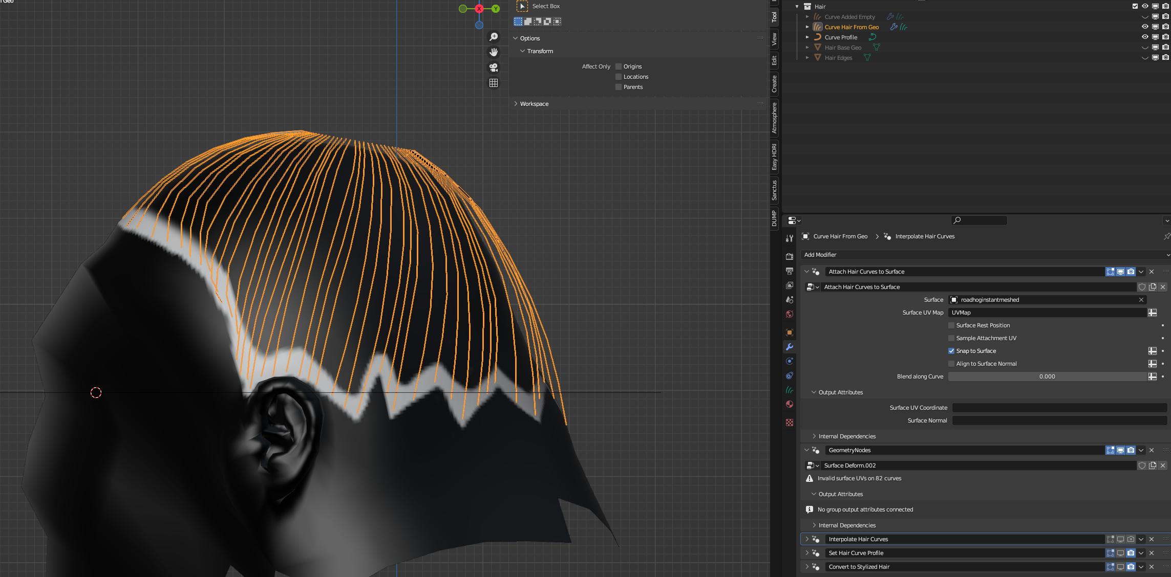 Can not add new curve hairs on geonode hair (3.5), Invalid surface UVs