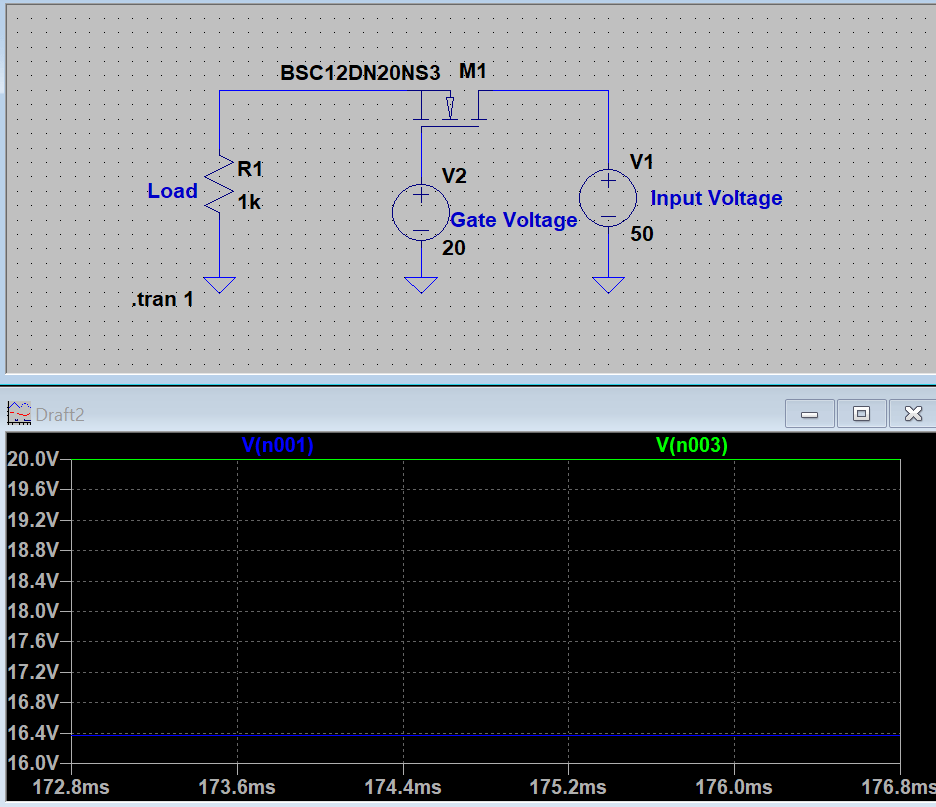 power supply - Constant voltage at MOSFET source terminal - Electrical
