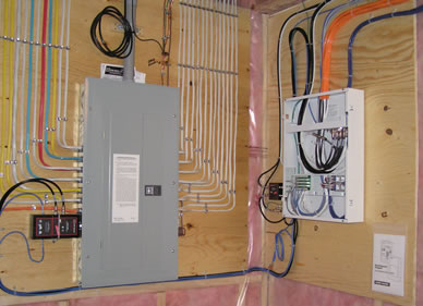 How can I install an electrical panel when the stud cavity is too