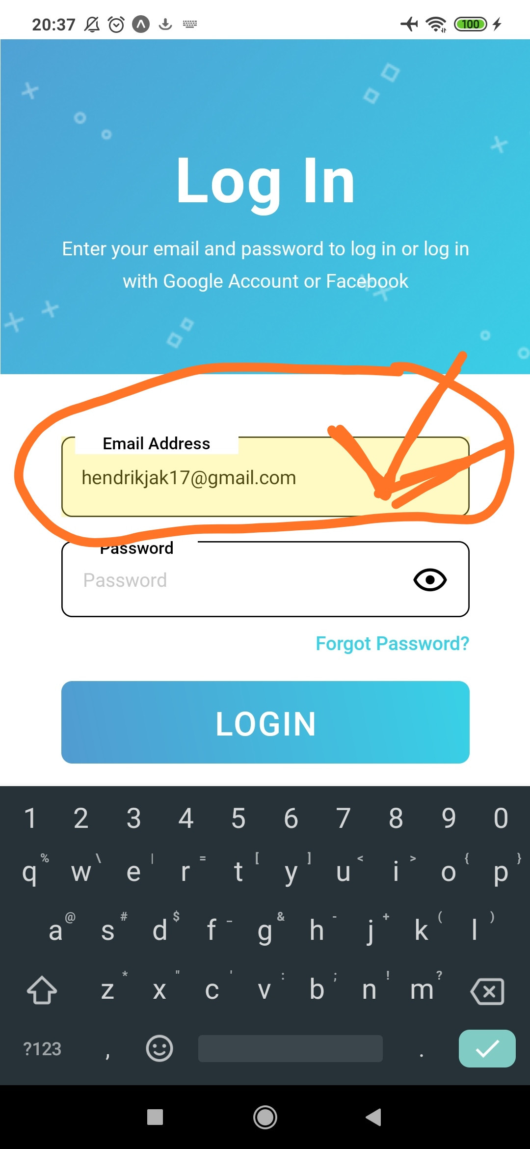 Change the background color of textInput highlight on