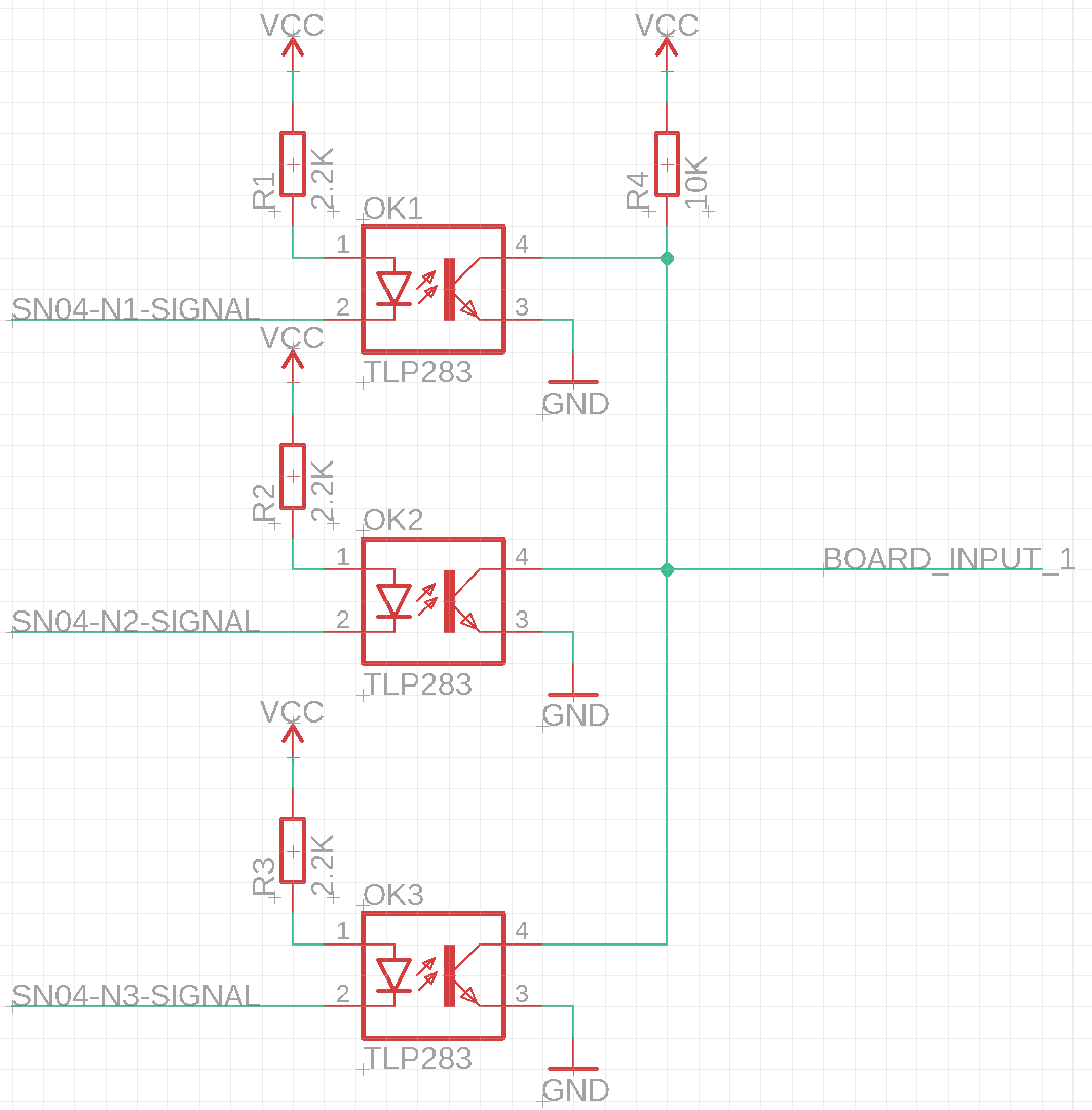 opto isolator Best way to AND all connected inputs to one output