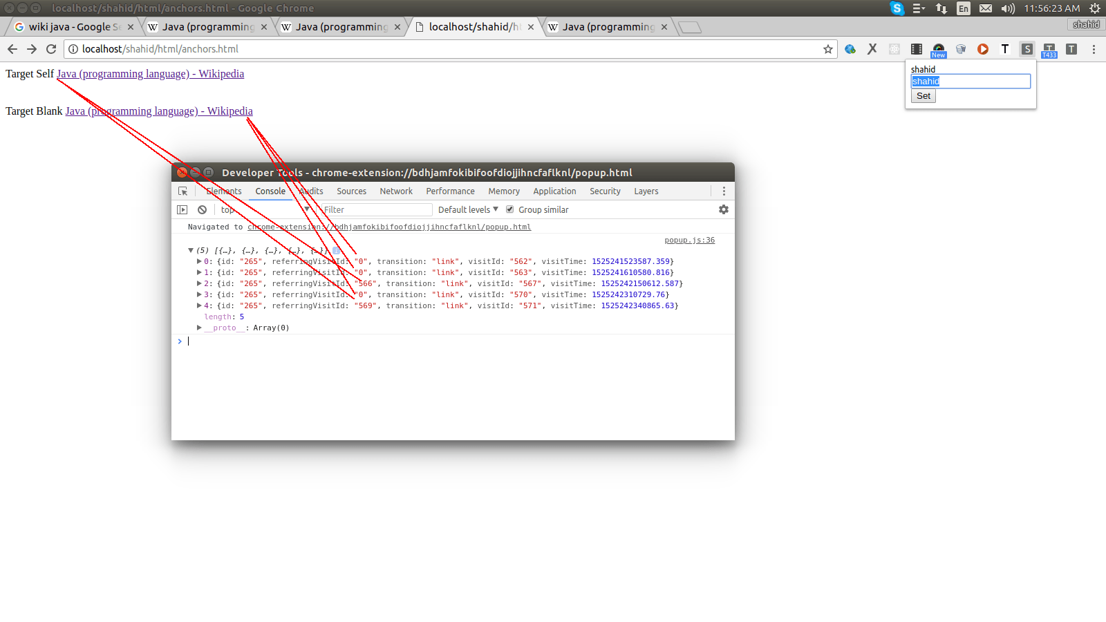 Count urls in chrome browser history that were visited via google