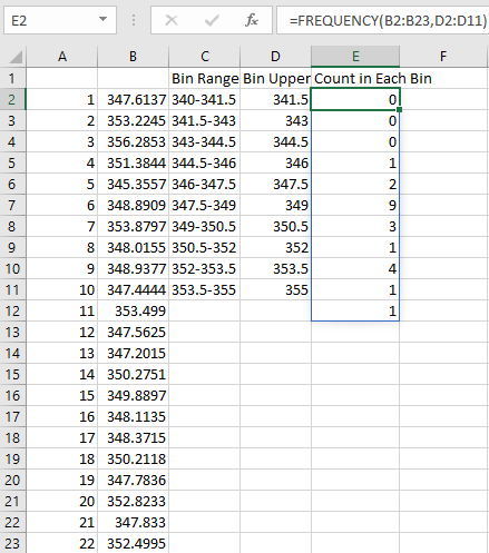 Using Excel Frequency Worksheet Function in VBA for Histograms 