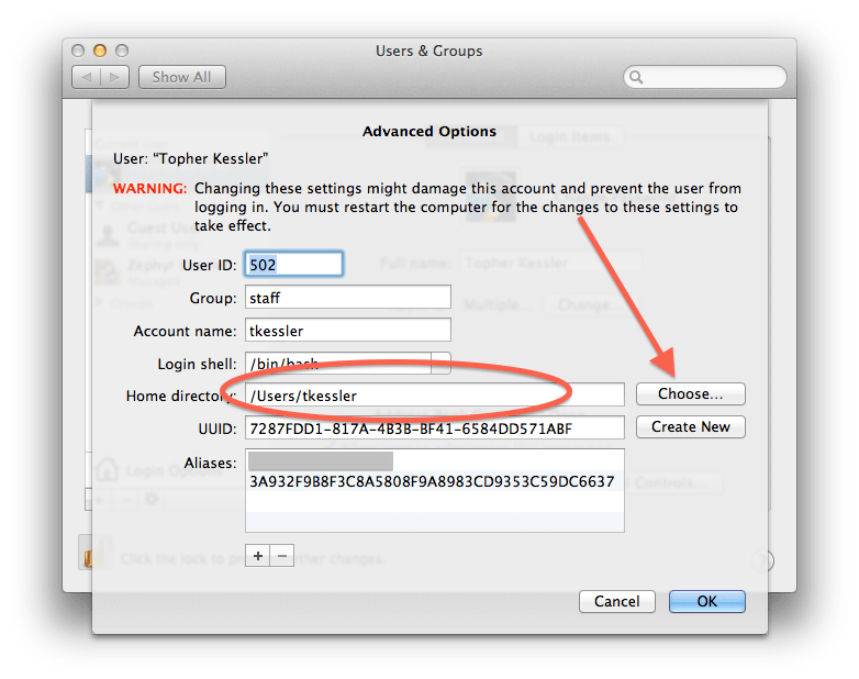 terminal - Where do I find my user folder in the OS X folder 