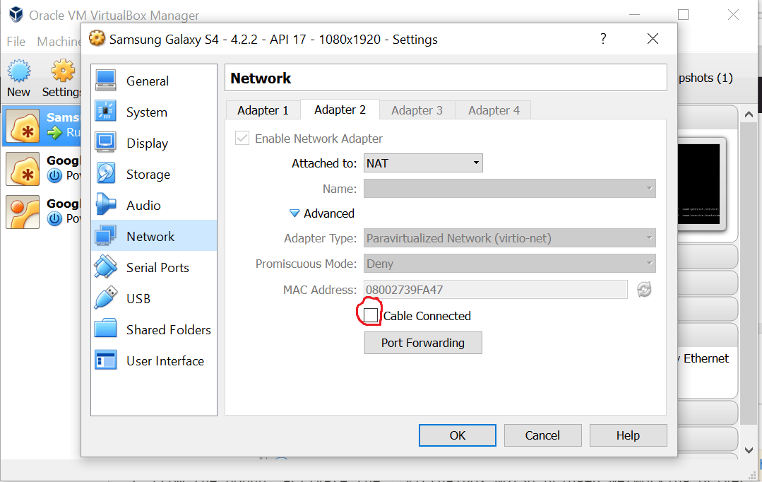 android Genymotion emulator no connection Stack Overflow